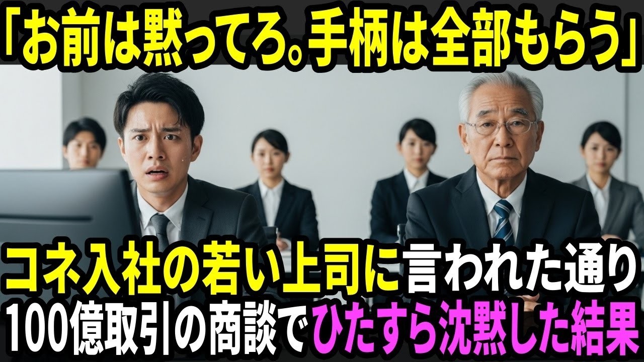 社運を懸けた100億の商談直前に上司「お前は黙って座ってろ」「手柄は全部俺なw」→質問ラッシュで沈黙…男が“動かない”理由に会議室が凍りつく