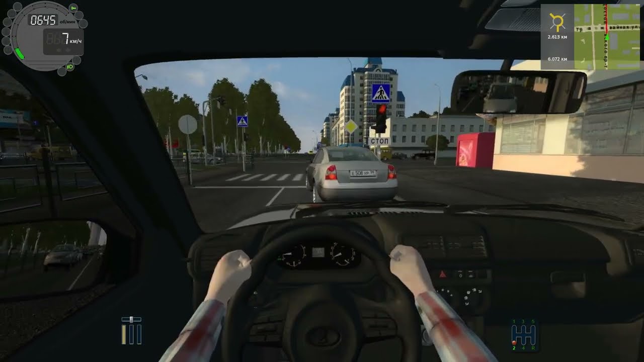 City Car Driving v1.5.9.2 поездка на дачу на Ниве.