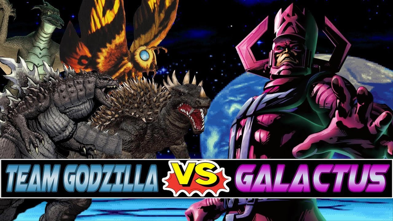M.U.G.E.N. Battles | Godzilla/Rodan/Mothra/Anguirus vs Galactus | Team Godzilla vs Marvel