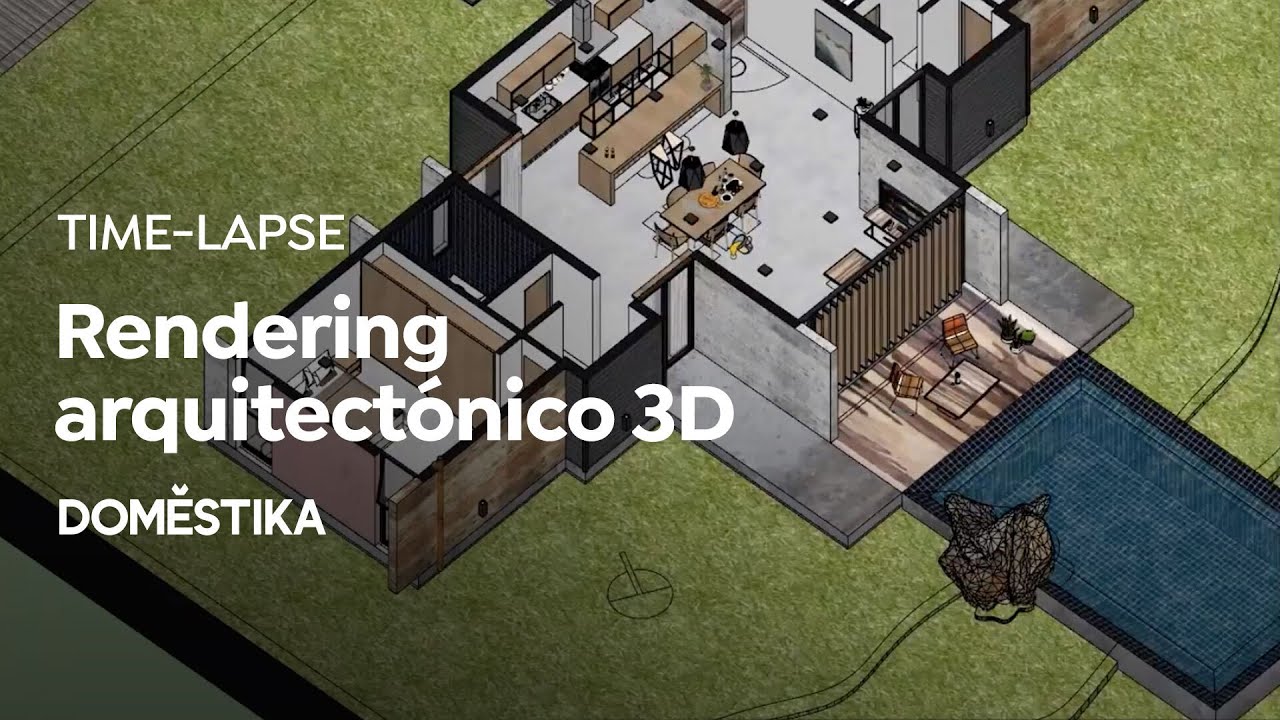 TIMELAPSE Ilustración digital : Rendering Arquitectónico 3D en Sketchup | Fernando Neyra | Domestika
