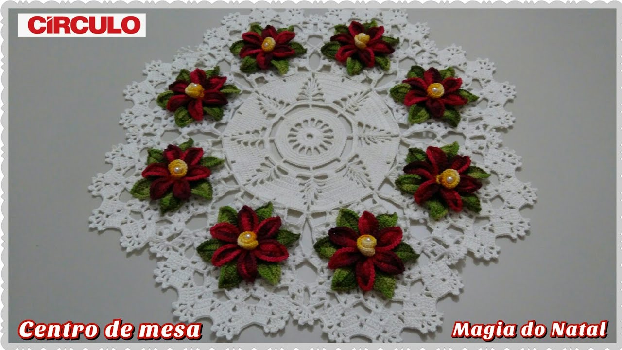 Centro de mesa Magia do Natal em crochê com Maria José.