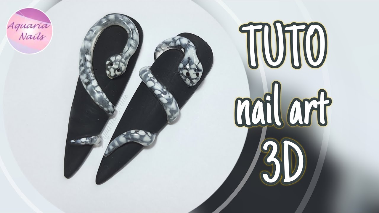 Nail art serpent 3D en gel - Technique facile débutants