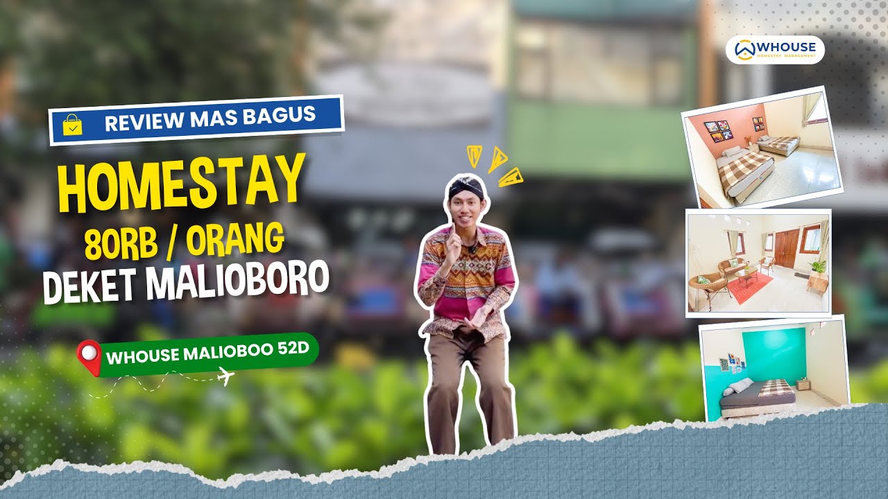 HOMESTAY 3 MENIT DARI MALIOBORO CUMA 80 RIBUAN/ORANG! | Review WHouse Malioboro 52D