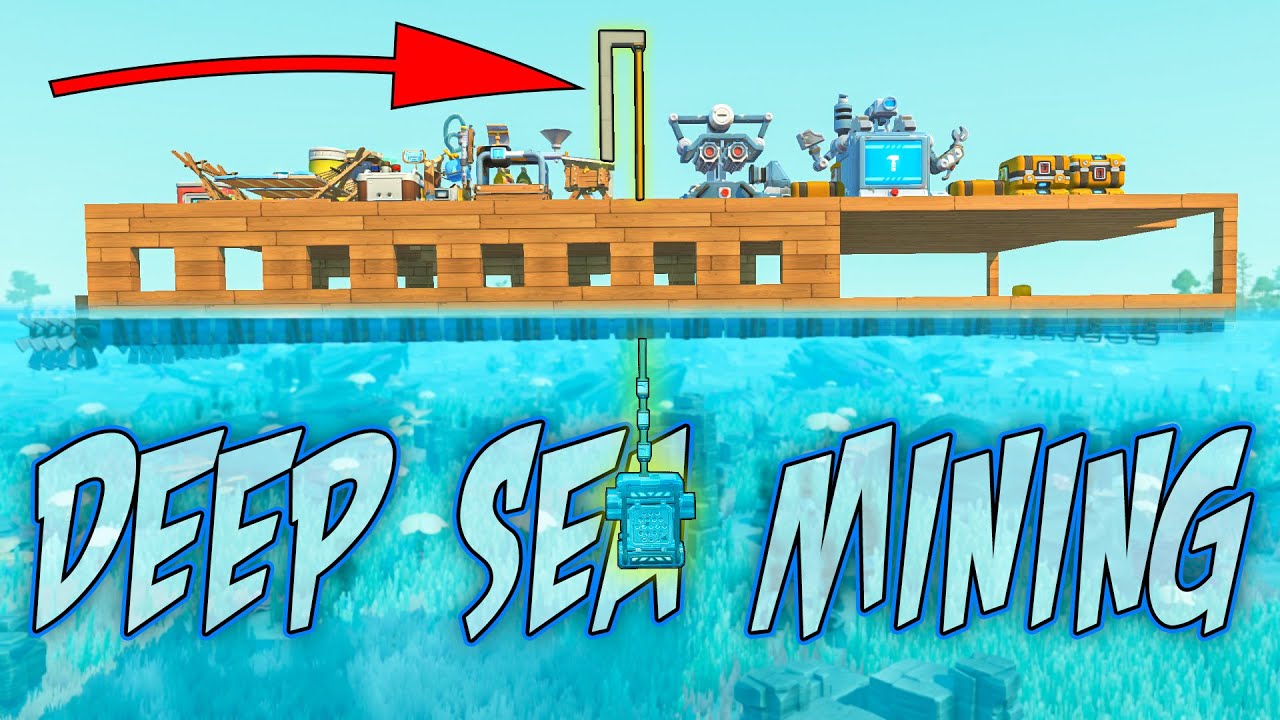 Building a RESOURCE CRANE on Our RAFT for Better Mining! (Scrap Mechanic Raft Co-op Ep. 8)
