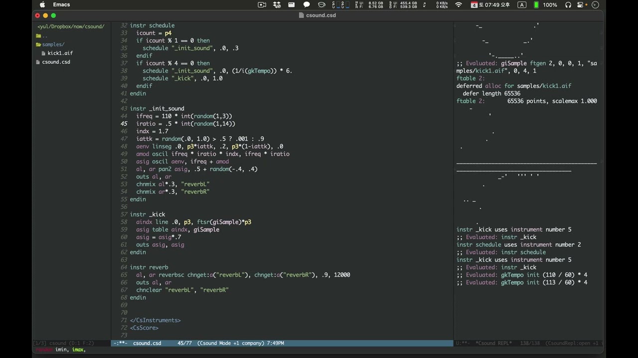 Csound livecoding
