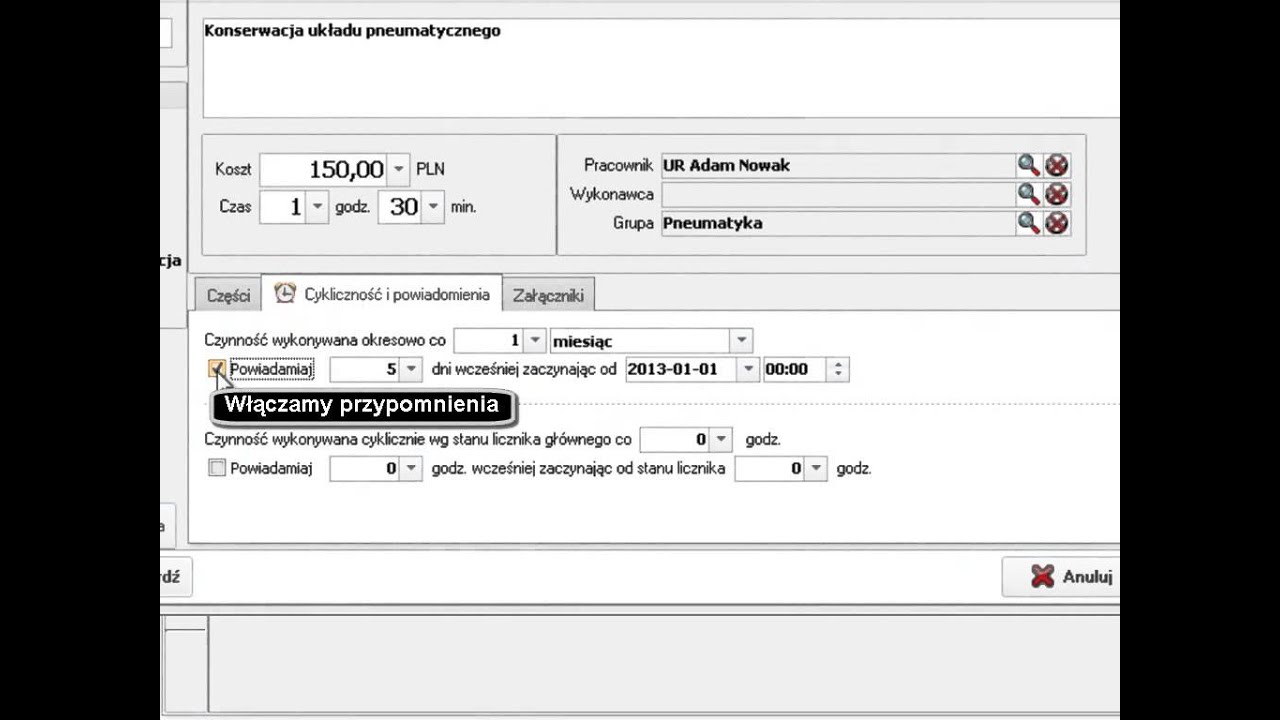 CMMS MESO - Automatyczne przypomnienia