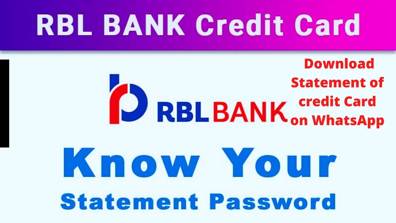 How to download statement from RBL credit card on WhatsApp