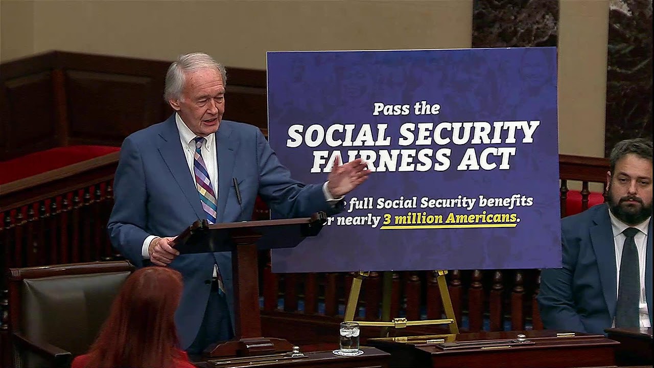 Senator Markey Speaks Live on the Senate Floor in Support of the Social Security Fairness Act