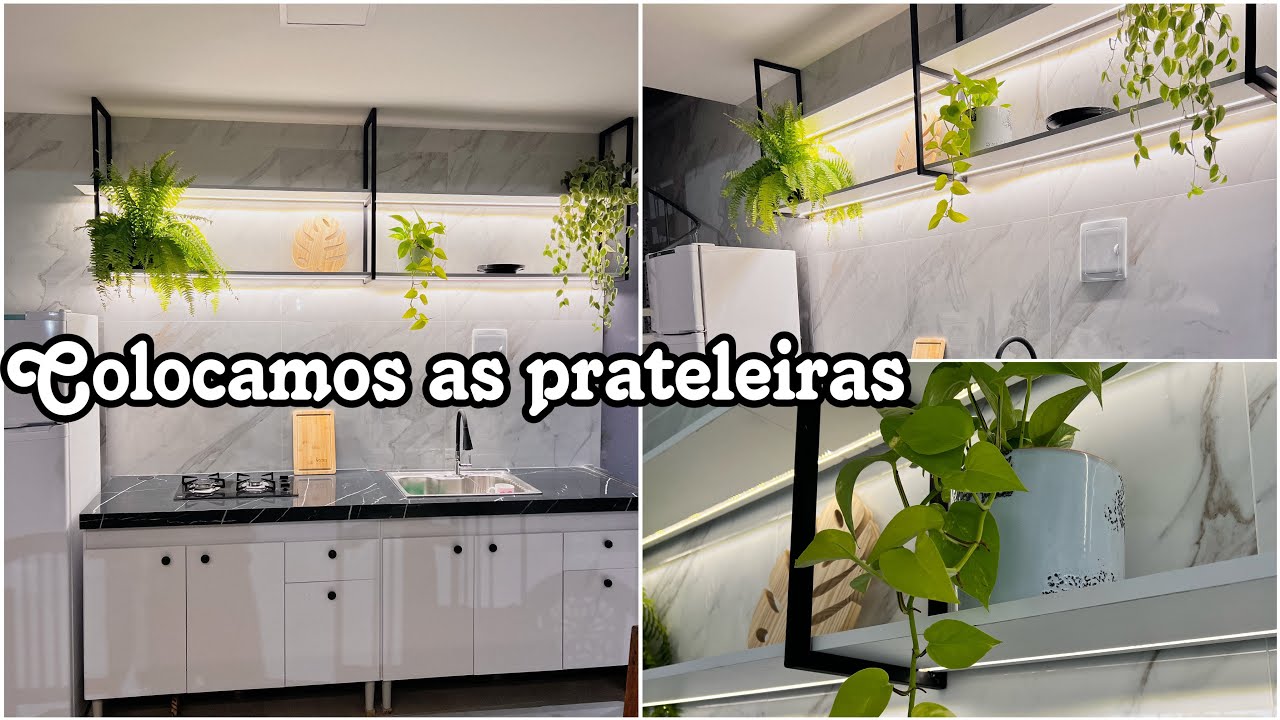 PRATELEIRAS DE METALON COM LED | PRATELEIRAS NA ÁREA GOURMET