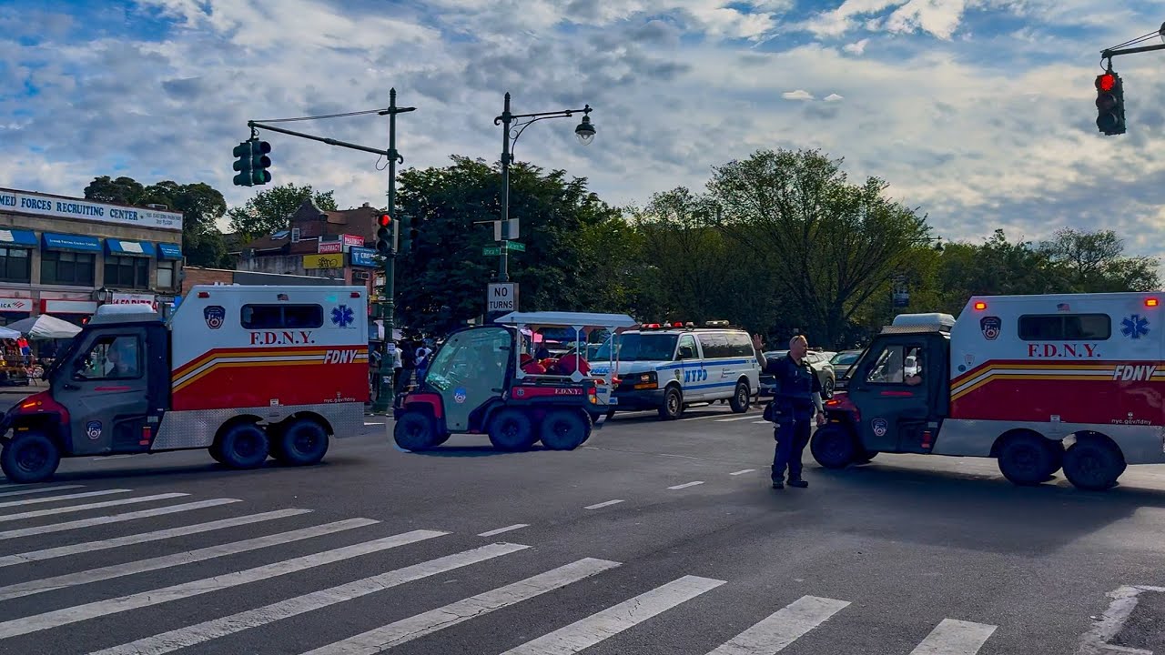 **RARE** 10 FDNY EMS Gators Responding on Eastern Parkway in Brooklyn