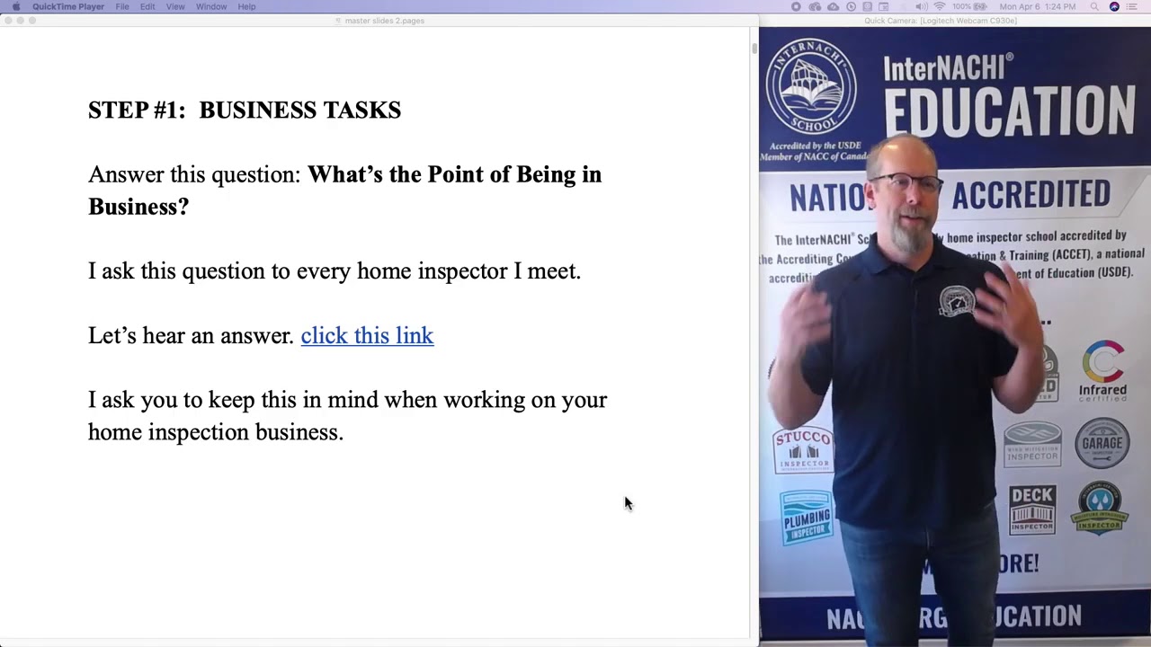 What's the Point of Being in Business? Step 1 of Master Class for Home Inspectors