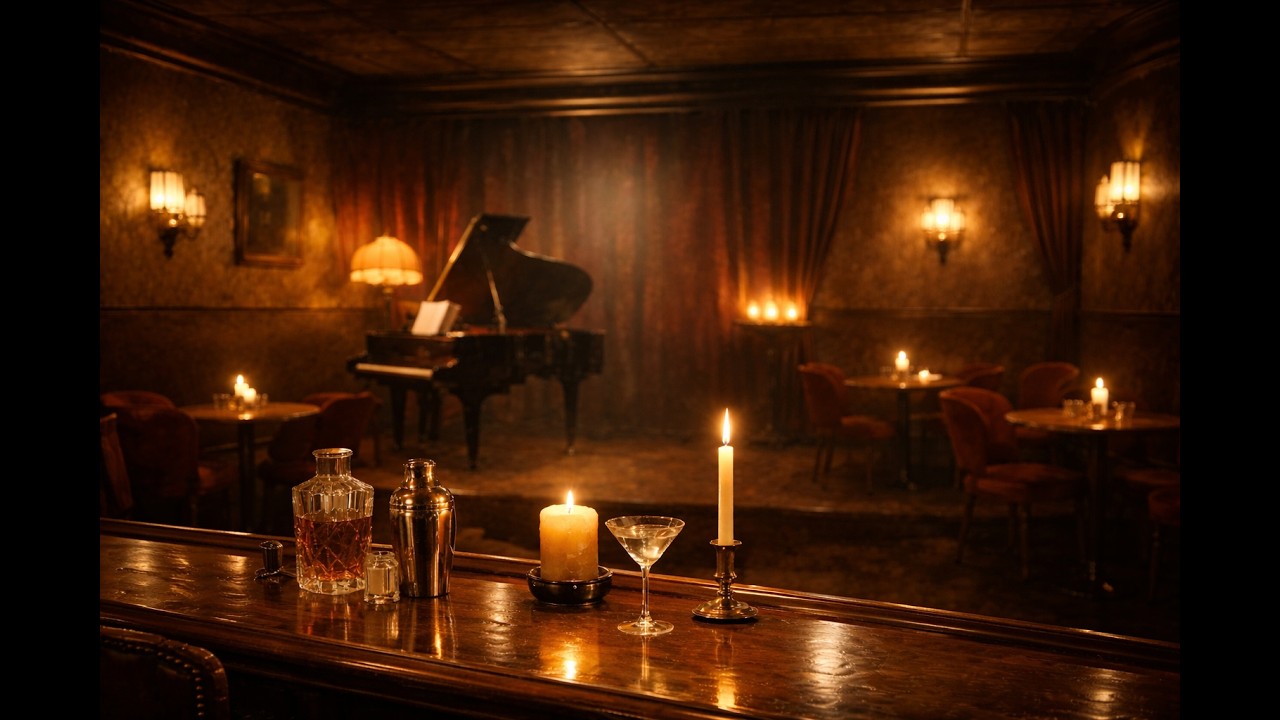 Midnight Cocktail Lounge | Cozy Jazz Bar Ambience for Studying & Relaxing