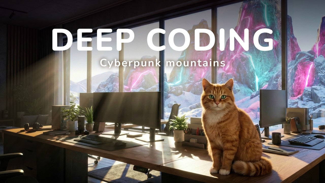 Cyberpunk Mountains Deep Coding 🏔️ 2 Hour Focus Music for Programming