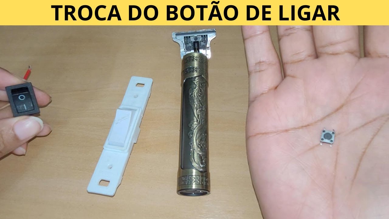 como trocar o botão da máquina de cortar cabelo do dragão