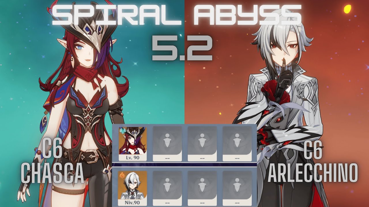 C6 Chasca & C6 Arlecchino Spiral Abyss Genshin Impact 5.2
