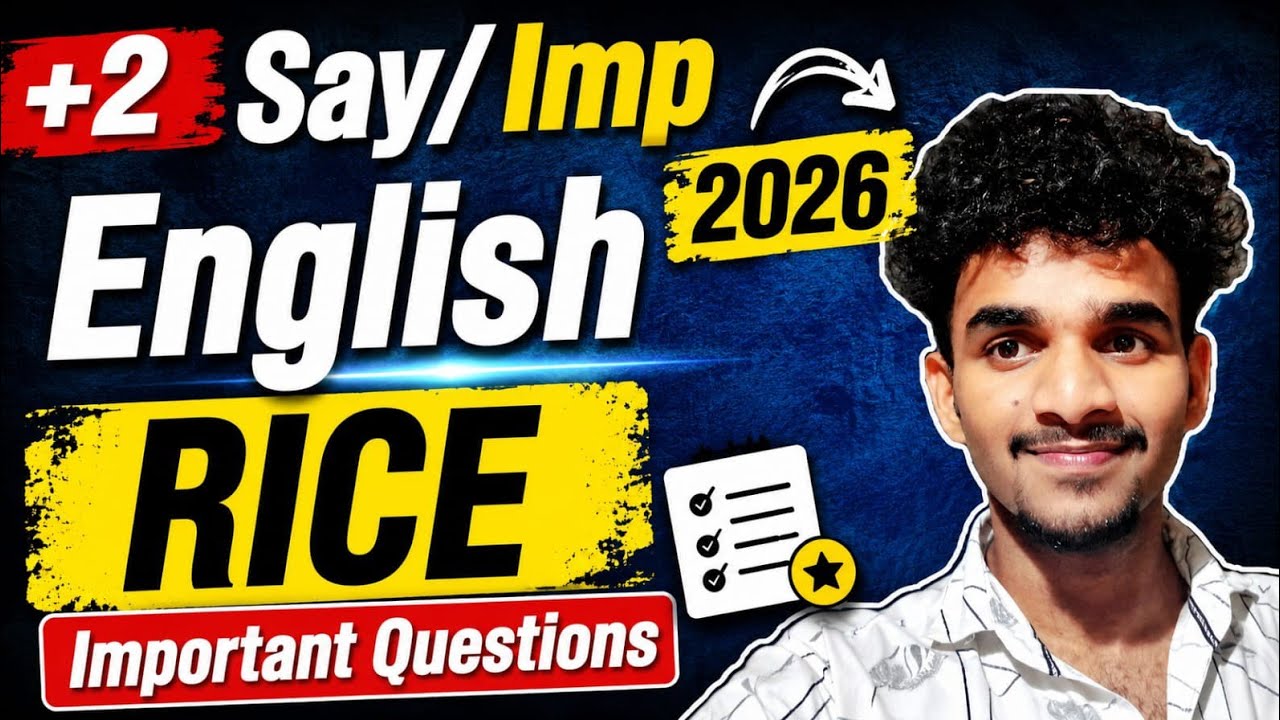 Plus two English Say or Improvement exam 2026 | RICE | Important questions 