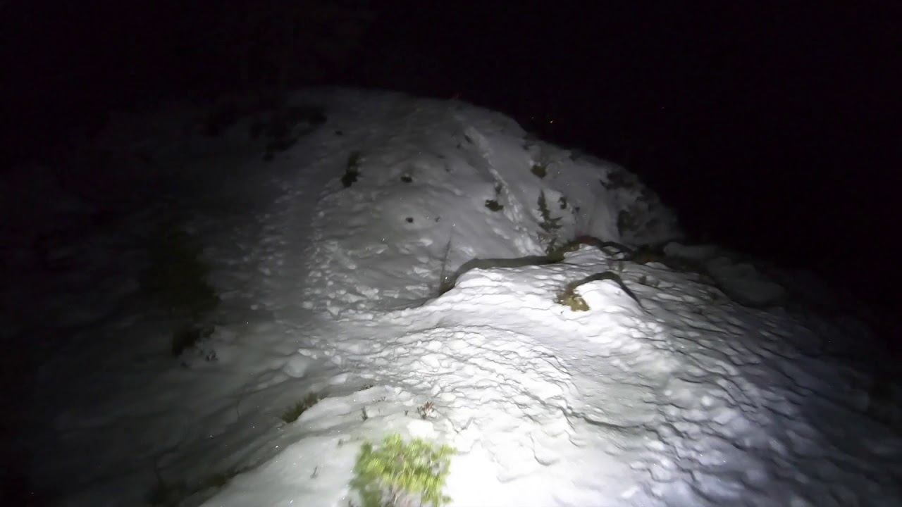 Crazy Downhill Run On Icy Condition / POV / Night / Svartfjellet