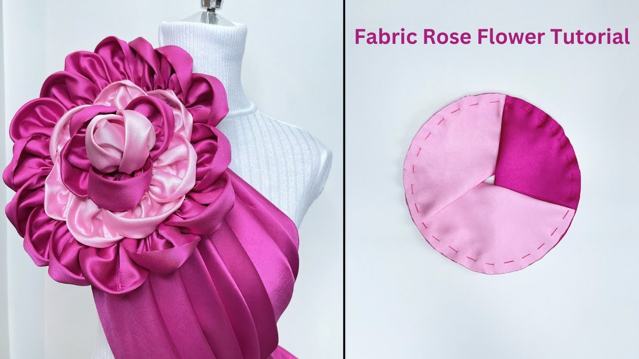 DETAILED FABRIC ROSE FLOWER TUTORIAL | HOW TO MAKE A ROSE FLOWER WITH FABRIC.