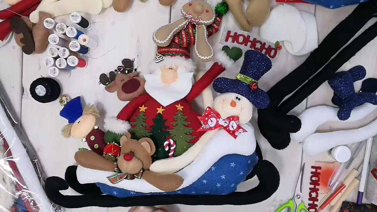 Trineo Niños de Santa 🎅☃| Manualidades en paño lency o fieltro desde cero 🎄🤶🎁#tallerdesilvina