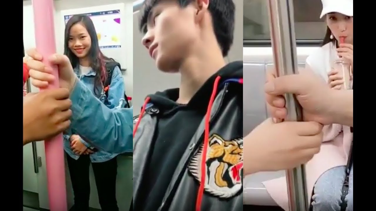 【抖音 TIK TOK】地铁里有帅哥|美女摸你手你会怎么办？牵还是不牵？