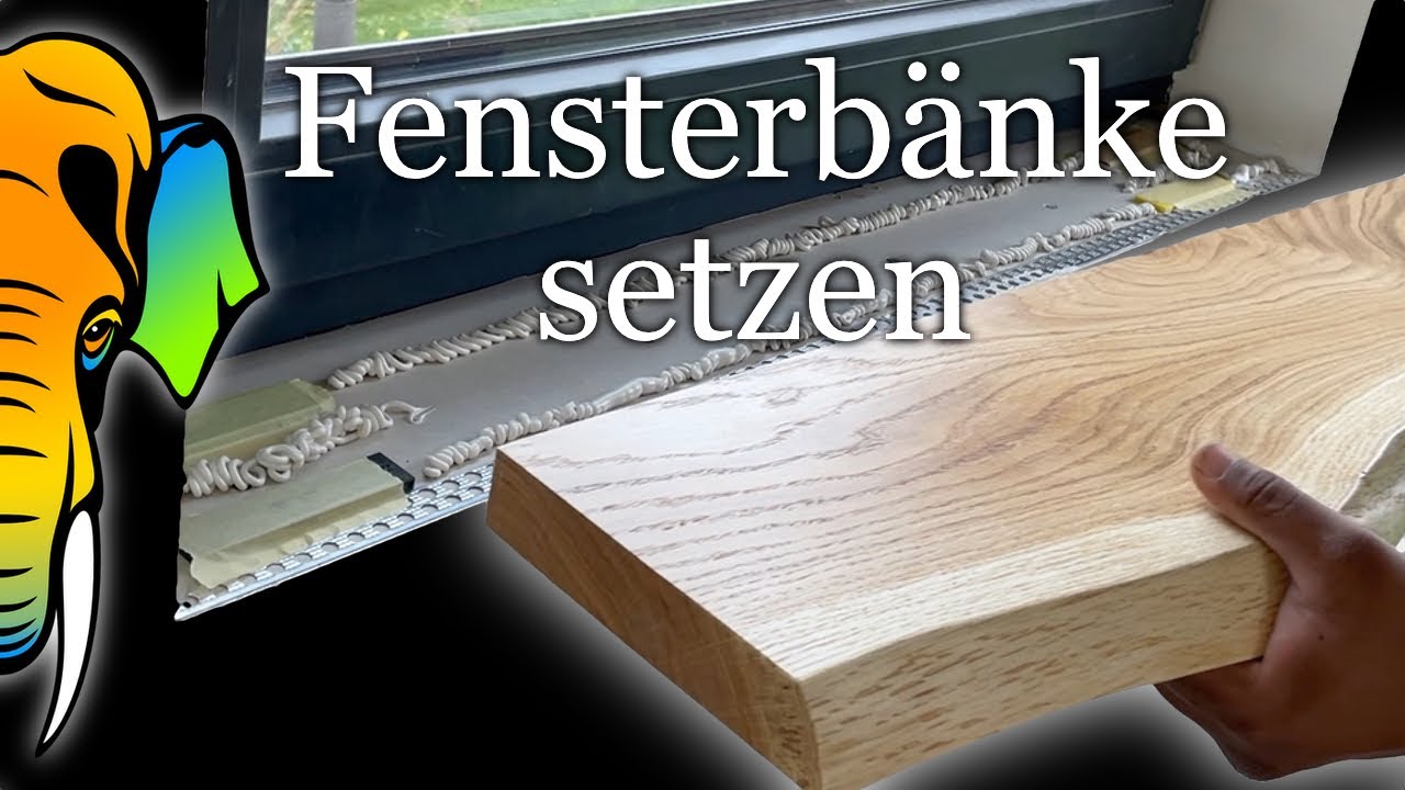 Setzen der Fensterbänke mit Montagekleber | Rundgang durchs Haus (Fensterbänke Teil 12)