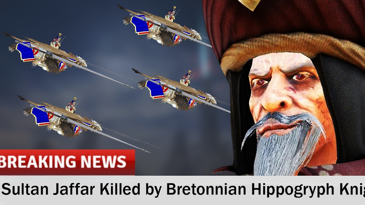Sultan Jaffar of Araby Killed by Bretonnian Hippogryph Knight Air Force