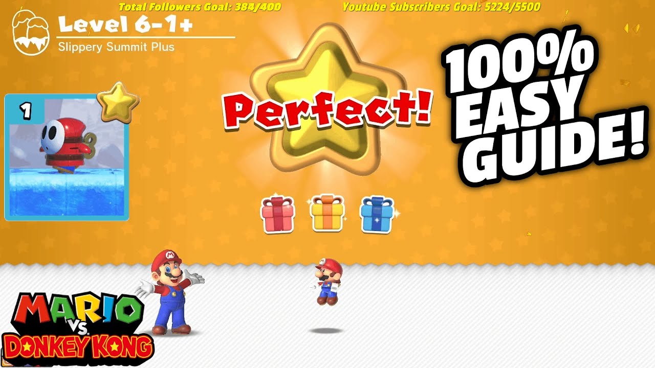 Mario Vs Donkey Kong Switch | Level 6-1+ Slippery Summit Plus Easy Guide