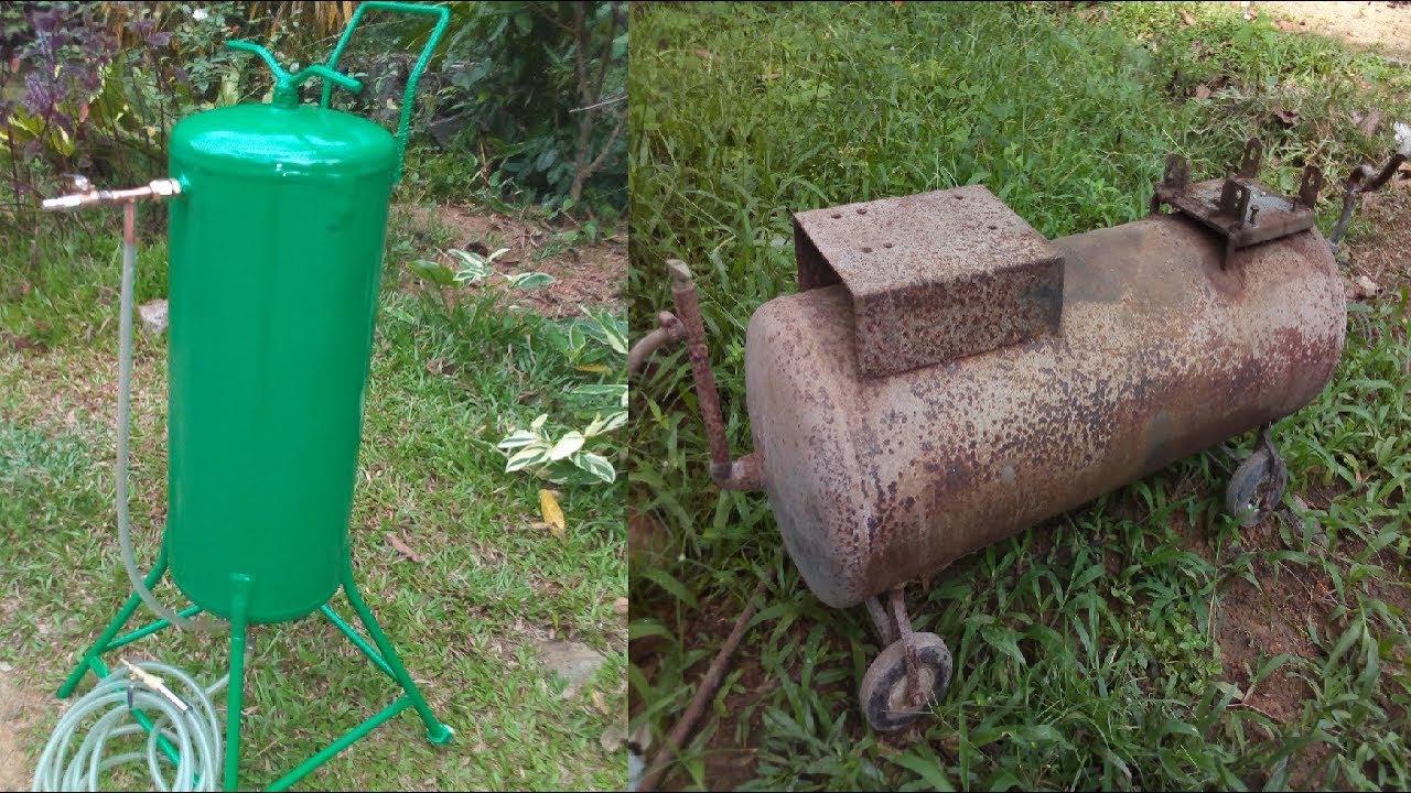 How to make Homemade Sand Blaster from old air Compressor tank | DIY Sand Blaster