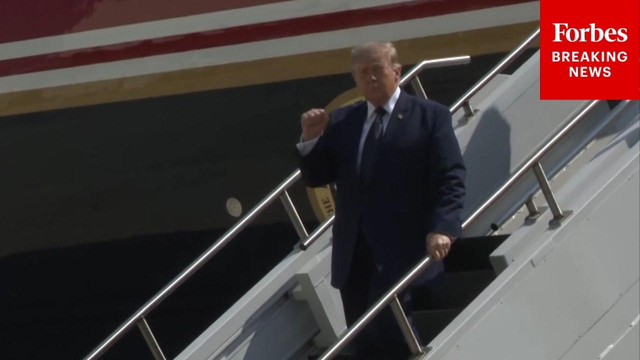 BREAKING: President Trump Arrives In New York City Ahead Of The FIFA World Cup Final