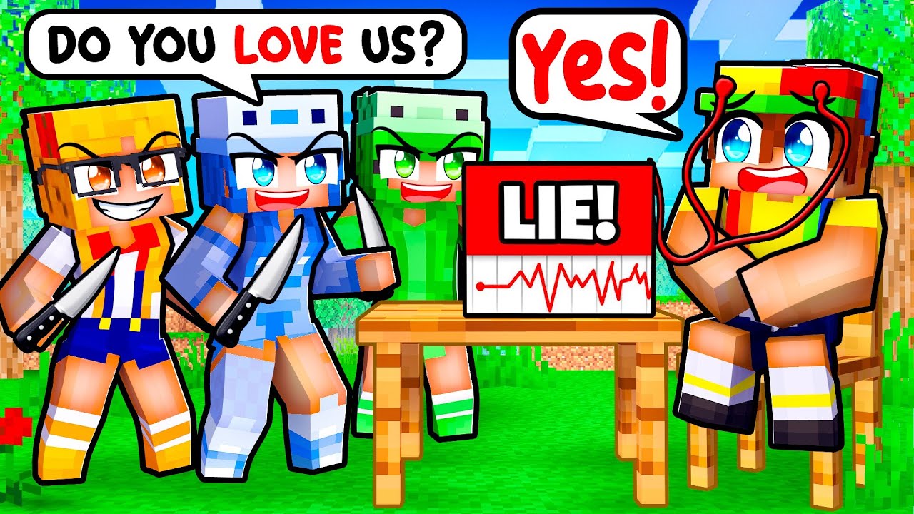 My CRAZY FAN GIRLS use a LIE DETECTOR on me in Minecraft!