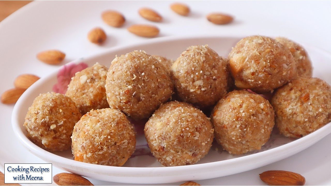 Badam Ladoo Recipe - बादाम के लड्डू - Almond Ladoo - Badam Laddu - Badam Ke Laddoo