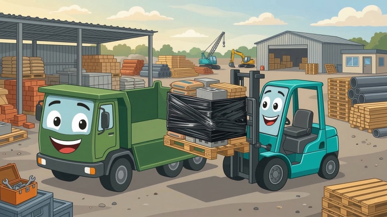 Wóżek widłowy w akcji! - Maszyny Wujka Stefana [Bajki Jak Dawniej]