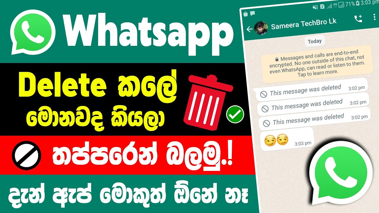 How to read deleted messages on whatsapp without any app sinhala | whatsapp delete message read