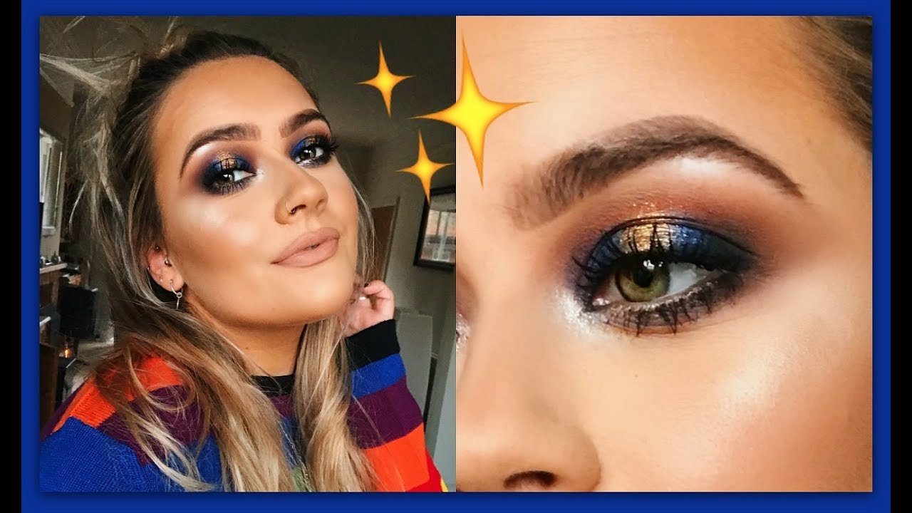 GRUNGE CHRISTMAS PARTY MAKEUP | NAVY & GOLD HALO EYE | AD | EmmasRectangle