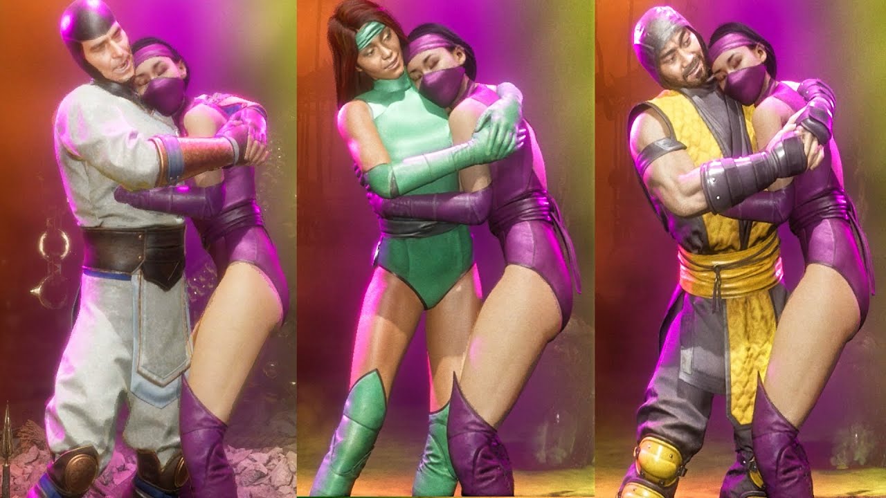MK11 All Characters Play Patty Cake & Hug Mileena (All Characters Perform Kitana's FRIENDSHIP)