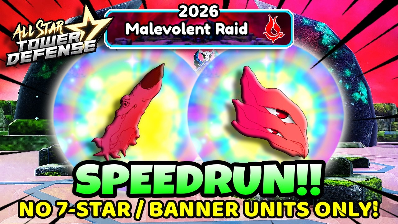 SOLO SPEEDRUN Malevolent Raid (No 7-Stars!) | OG All Star Tower Defense Roblox | OG ASTD
