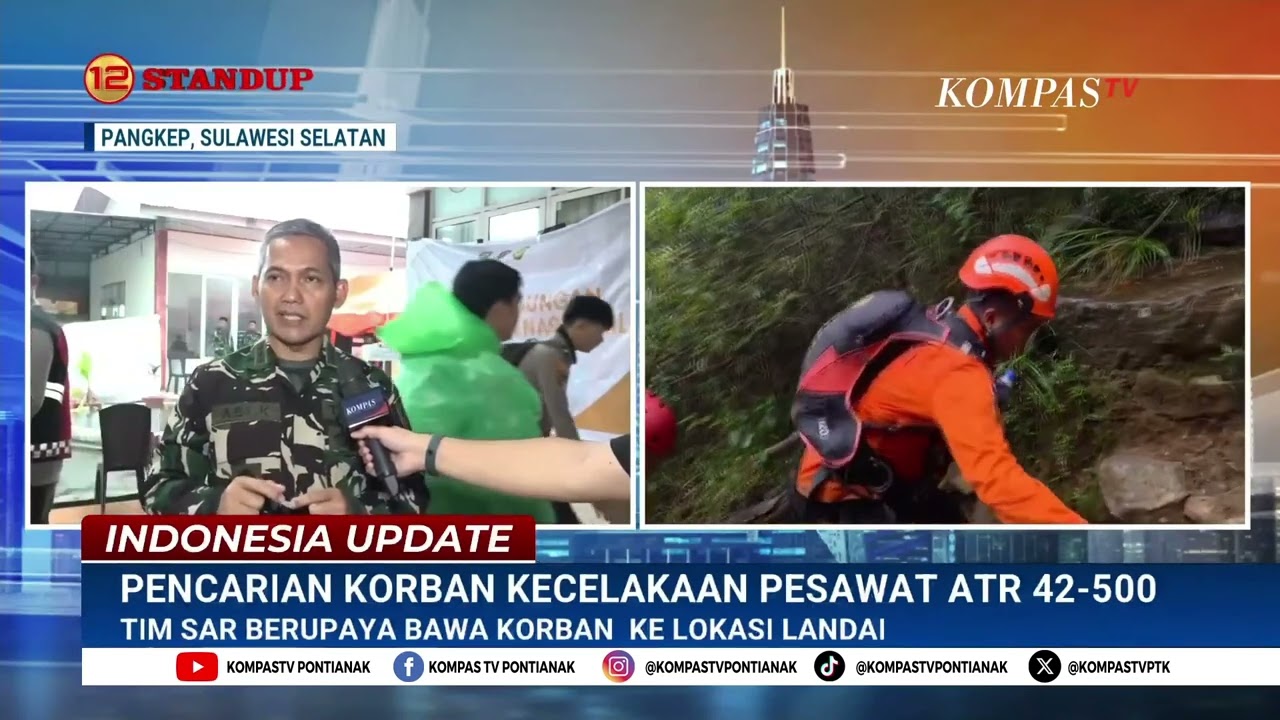 Tim SAR Evakuasi Korban Pesawat ATR, Medan Terjal Dengan Kemiringan 90 Derajat & Cuaca Jadi Kendala