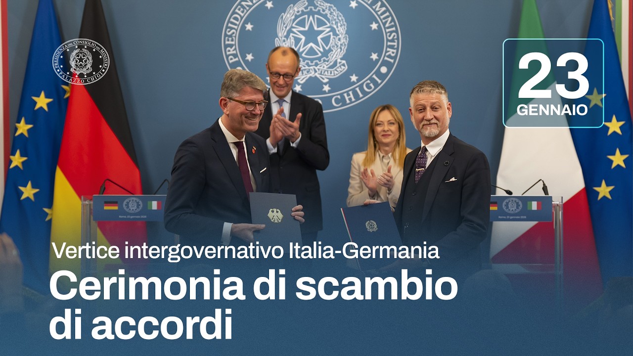 Vertice intergovernativo tra Italia e Germania, Cerimonia di scambio degli accordi
