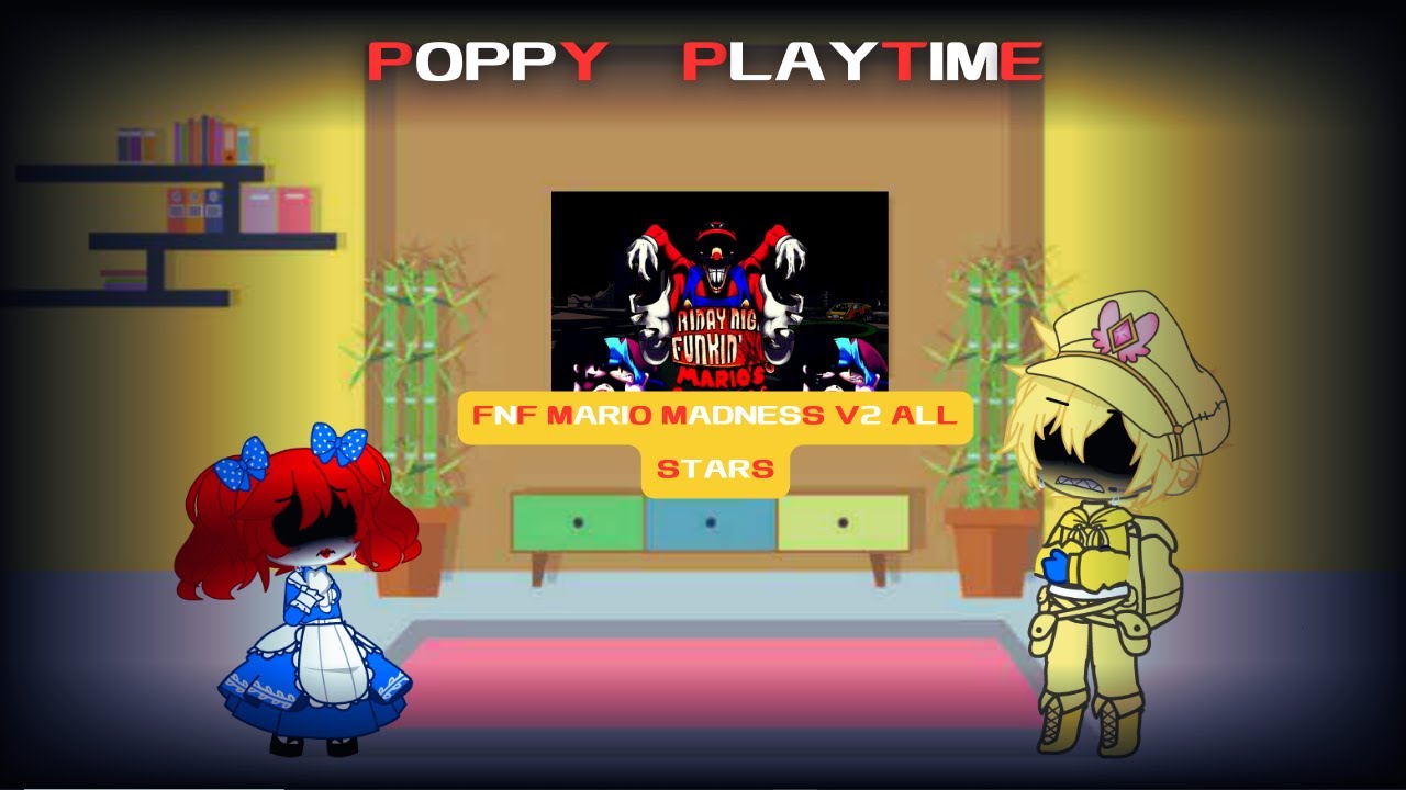 Poppy PlayTime React - FNF Mario Madness V2 All Stars