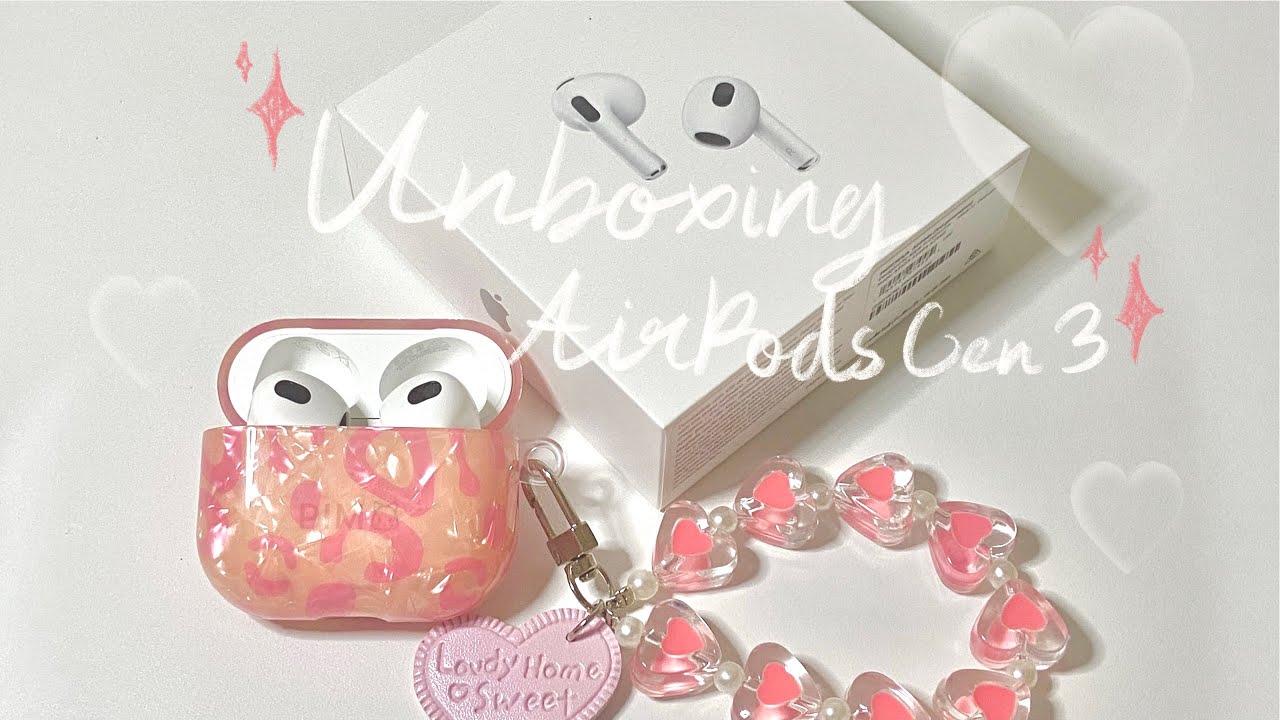 Unboxing AirPods Gen 3📦🌷 + accessories🍧💗 | aesthetic *
