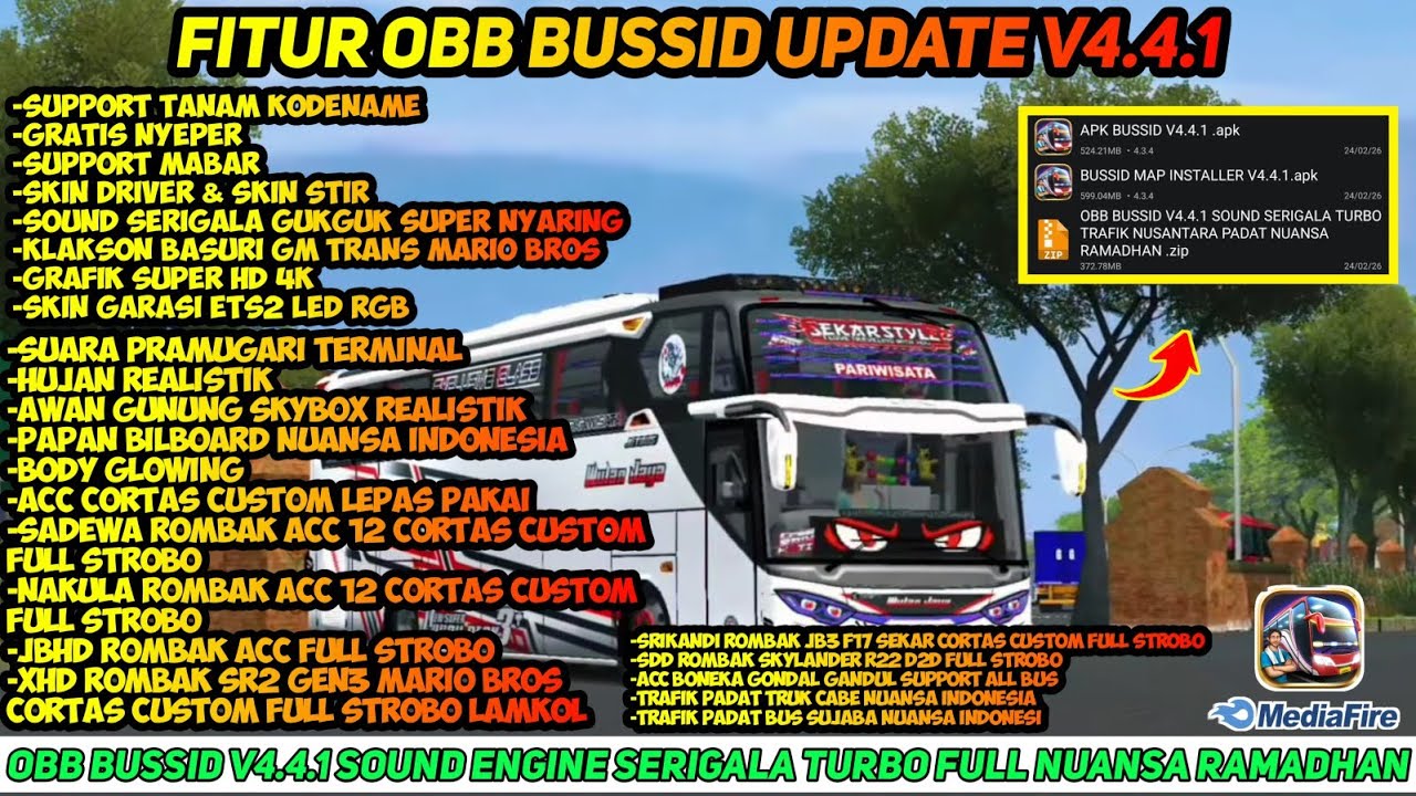 NEW UPDATE BUSSID V4.4.1 || OBB BUSSID V4.4.1 SOUND ENGINE SERIGALA TURBO FULL NUANSA RAMADHAN 