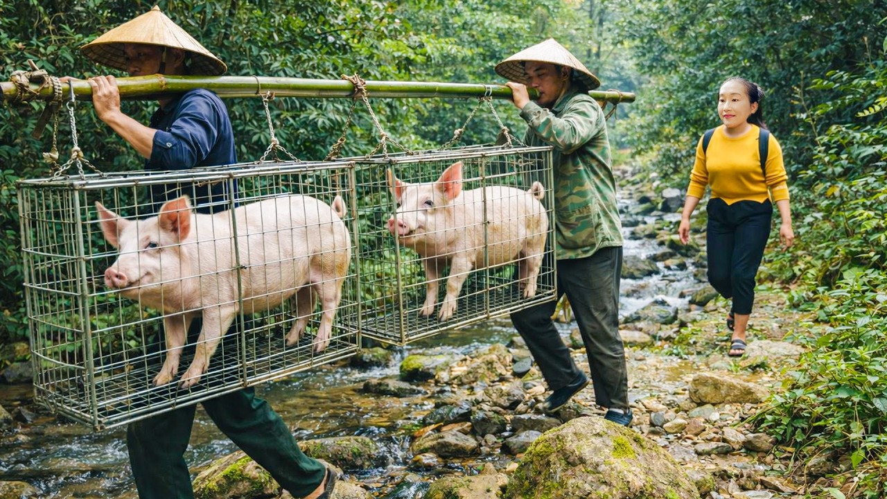 Harvesting melons, selling pork at the market, cooking family meals