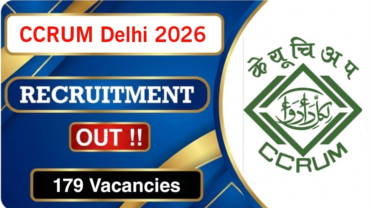 CCRUM Delhi Recruitment 2026 | Notification Out | Full Explaining in Details | MDE