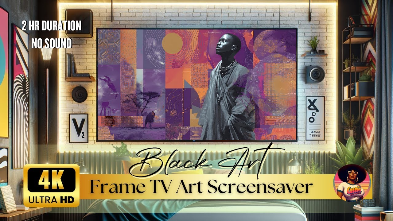 Afro Abstract Homeland BLACK WALL ART | 4k Frame TV Art | 2HR | #tvart #frametvart #framedart #4k