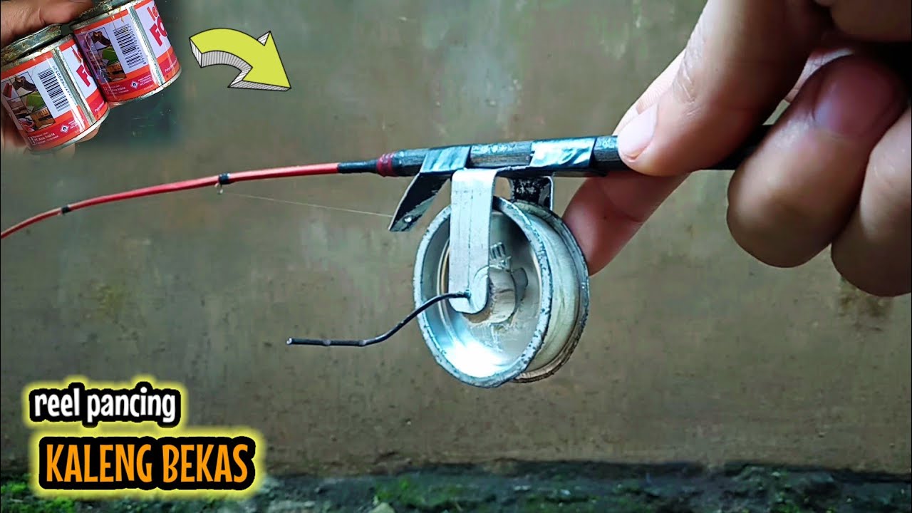 tutorial membuat REEL PANCING DARI KALENG BEKAS || fishing reel from used cans