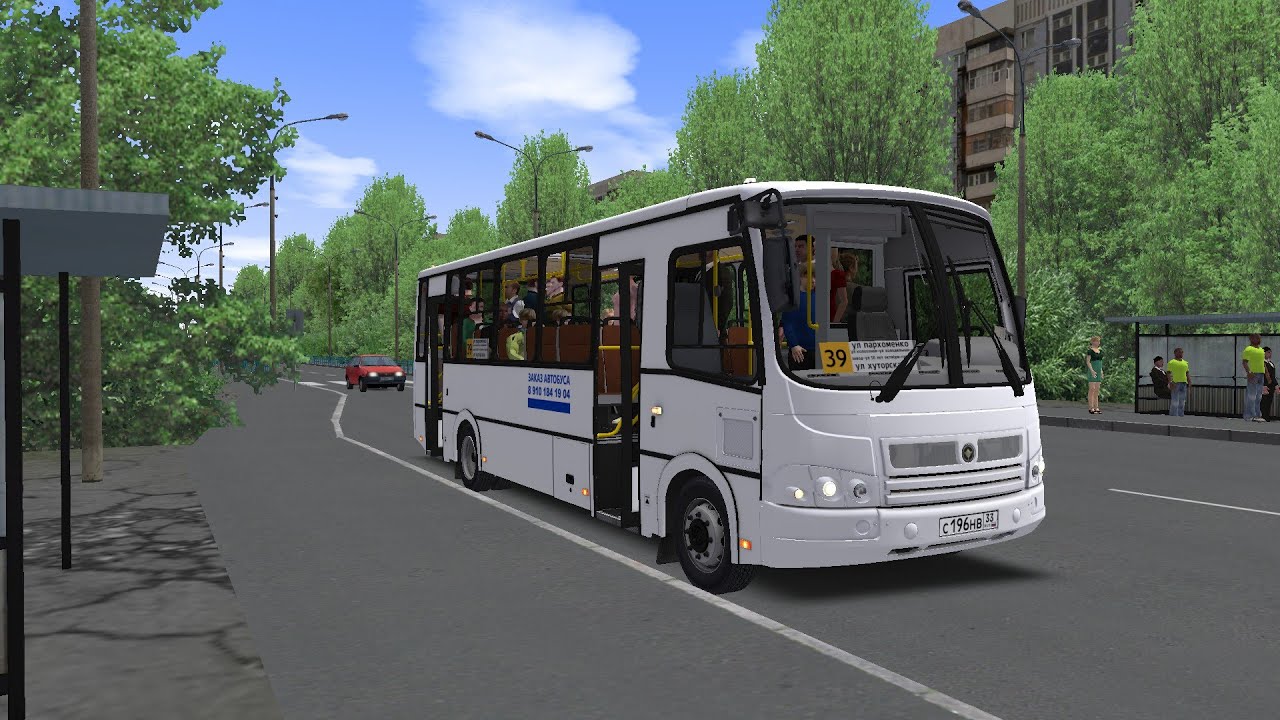 Едем 39 на городском ПАЗИКЕ 320412. Чистогорская область, omsi 2.
