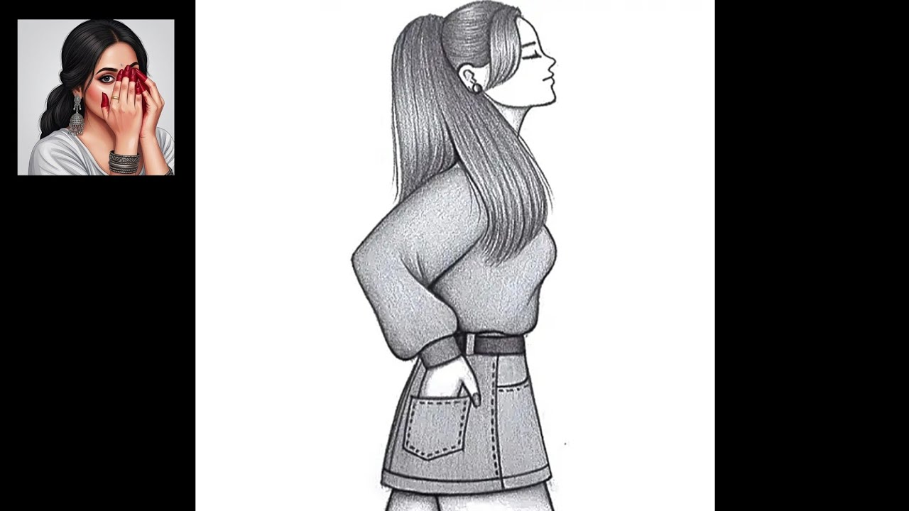 How to draw a simple girl using only pencil in this step-by-step tutorial. Drawing