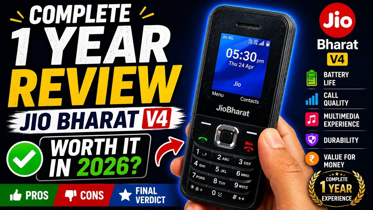 Complete 1 Year Review of Jio Bharat V4 Phone | Jio Phone's Review | Techno Khaja | #jio #jiophone