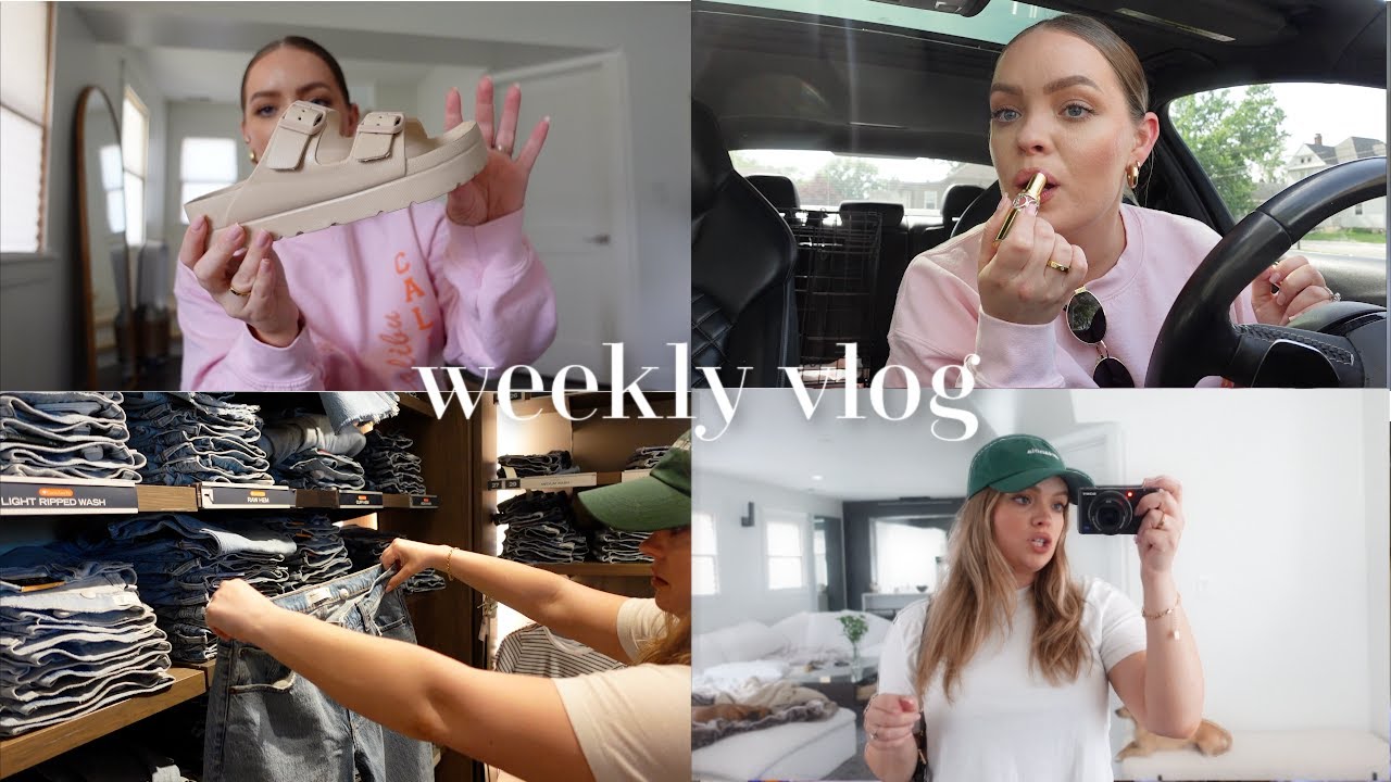 VLOG | shop with me abercrombie try on haul, amazon + target haul, closet clean-out