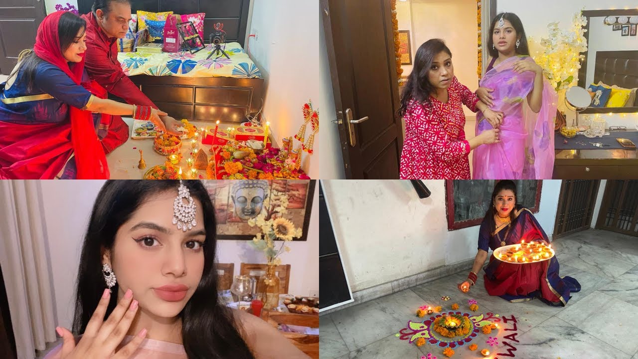 Diwali 🪔🎆 पर पहनी Kashish ने First Time Saree🥻| Diwali Festival 2021 | Indian Mom Studio